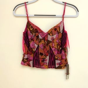 Beautiful beaded fushia top